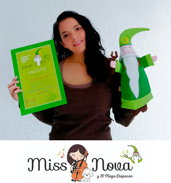 Nova Lucero, profesora de violonchelo Suzuki y estumulación musical con el Mago Diapasón